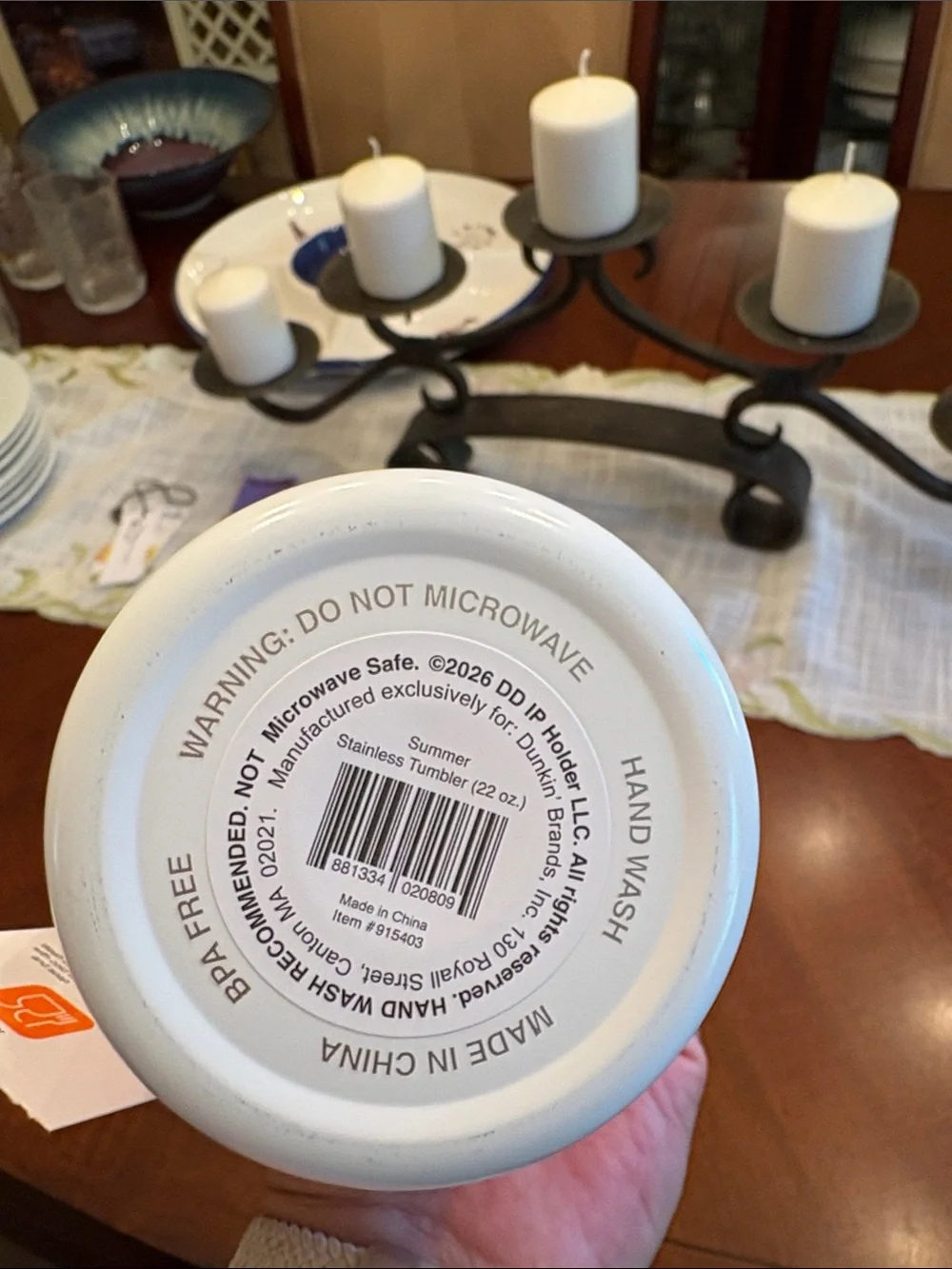 Dunkin donut summer stainless steel 22 oz brand new with tags